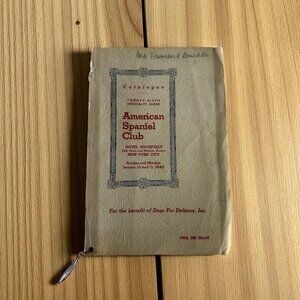 AMERICAN SPANIEL CLUB Vintage 1943 26th Annual Hotel Roosevelt Catalogue Book